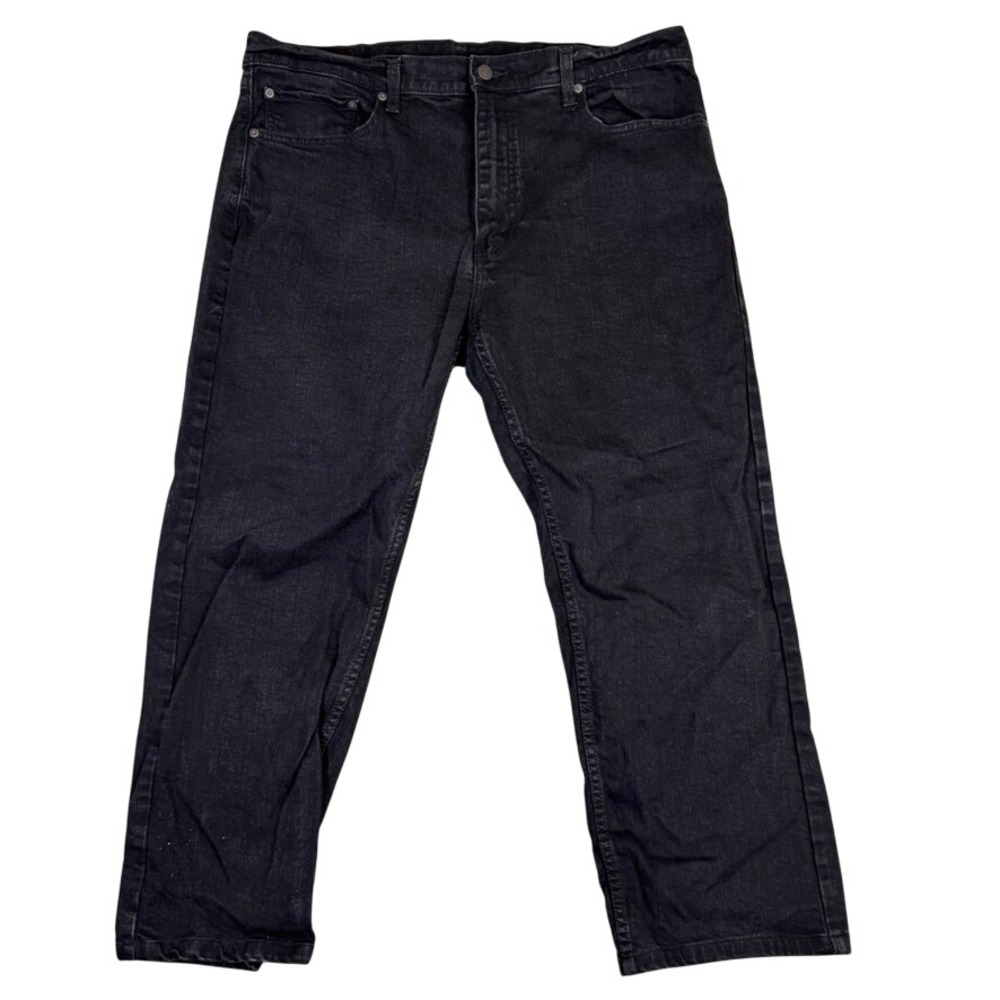 Levi Strauss & Co Mens Black Denim Straight Leg Jeans 38x24